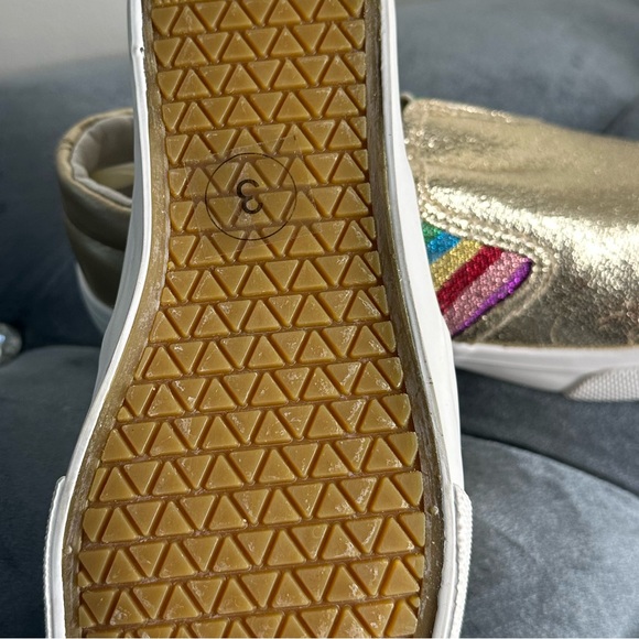 Chaussures pour filles enfants colleurs or avec arc en iel sur les côtés - Picture 3 of 7